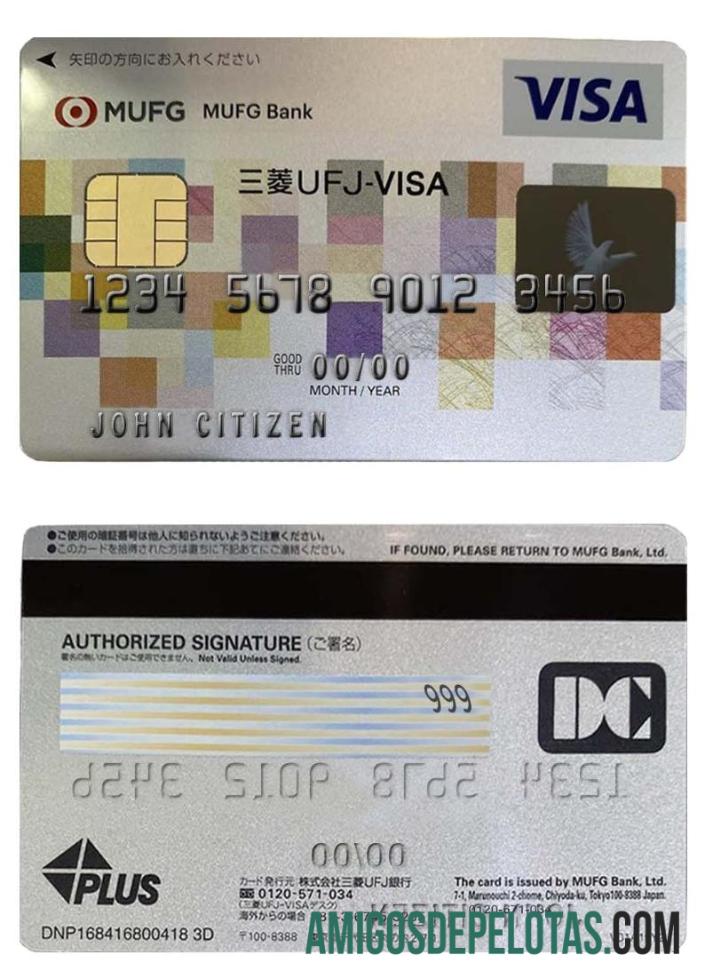 Japan Mufg Bank Visa Card template